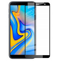 Противоударное защитное стекло Full Screen Cover 0.3mm черное для Samsung J4 Plus (2018)