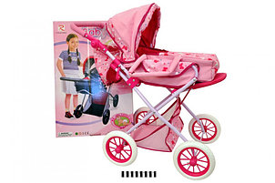 Детская игрушечная коляска для кукол с сеткой арт. 69826, кукольная прогулочная коляска