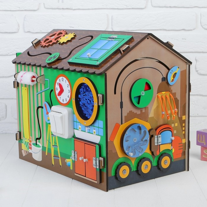 Бизиборд домик для детей 1-3 лет (модель на выбор) - фото 1 - id-p89780534