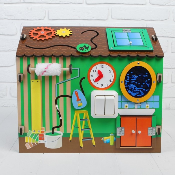 Бизиборд домик для детей 1-3 лет (модель на выбор) - фото 6 - id-p89780534