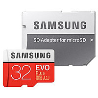 Карта памяти 32Gb Samsung EVO Plus MB-MC32GA/RU microSDHC Class10 UHS-I U1+ microSD- SD Adapter, фото 1