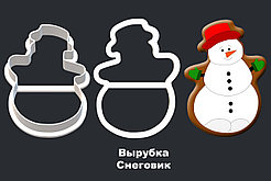 ВЫРУБКА СНЕГОВИК 10см