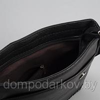 Планшет мужской, 1 отдел, 2 наружных кармана, регулируемый ремень, чёрный, фото 5