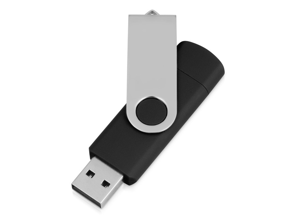 USB/micro USB-флешка 2.0 на 16 Гб Квебек OTG, черный - фото 2 - id-p89973658