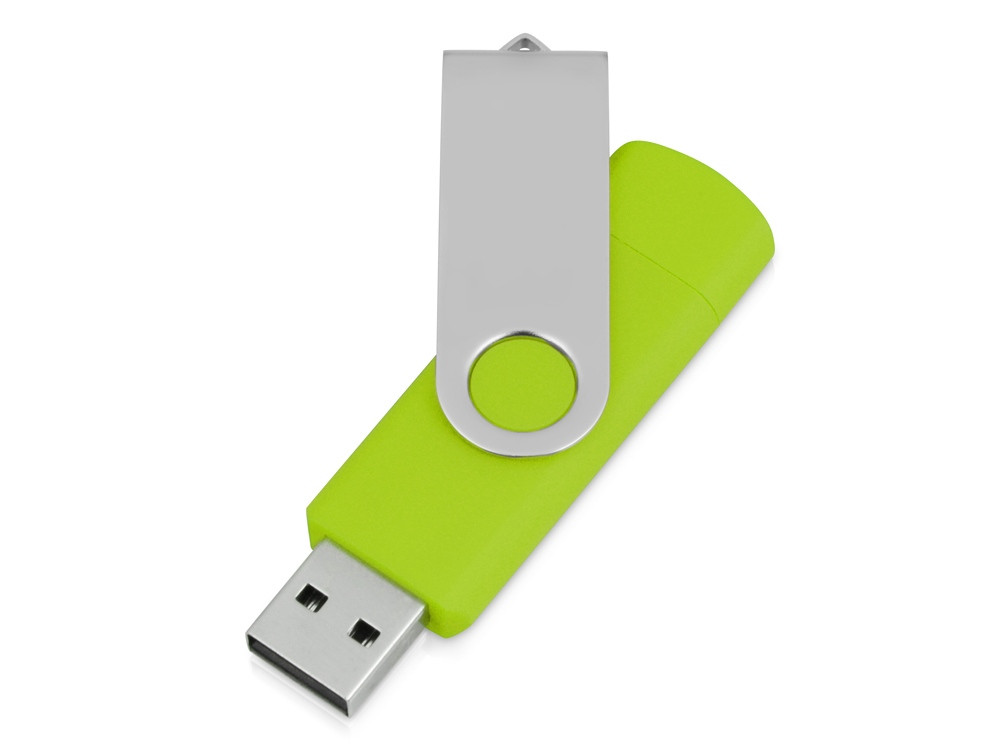 USB/micro USB-флешка 2.0 на 16 Гб Квебек OTG, зеленое яблоко - фото 2 - id-p89973660