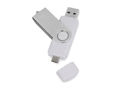 USB/micro USB-флешка 2.0 на 16 Гб Квебек OTG, белый, фото 2