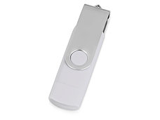 USB/micro USB-флешка 2.0 на 16 Гб Квебек OTG, белый, фото 3