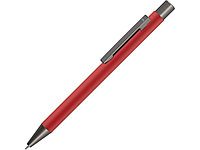 Ручка шариковая UMA STRAIGHT GUM soft-touch, с зеркальной гравировкой, красный