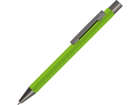 Ручка шариковая UMA STRAIGHT GUM soft-touch, с зеркальной гравировкой, зеленое яблоко, фото 2