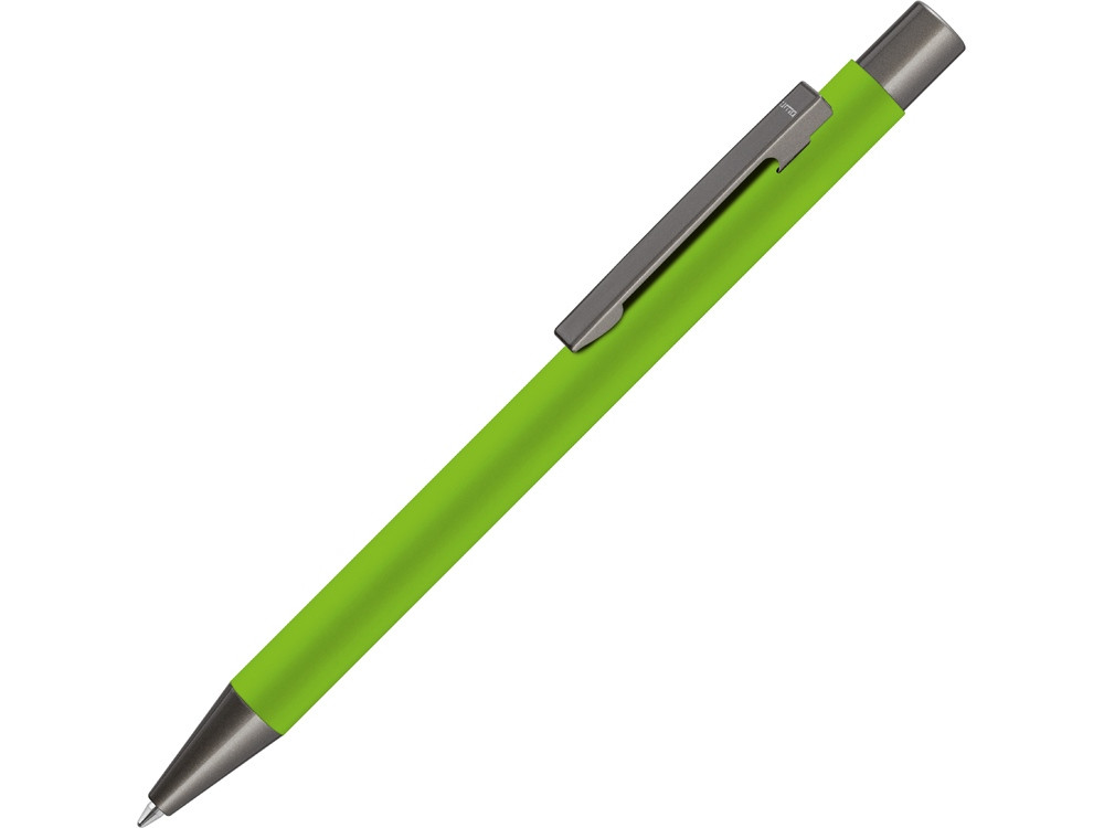 Ручка шариковая UMA STRAIGHT GUM soft-touch, с зеркальной гравировкой, зеленое яблоко - фото 1 - id-p89973927