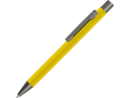 Ручка шариковая UMA STRAIGHT GUM soft-touch, с зеркальной гравировкой, желтый, фото 2