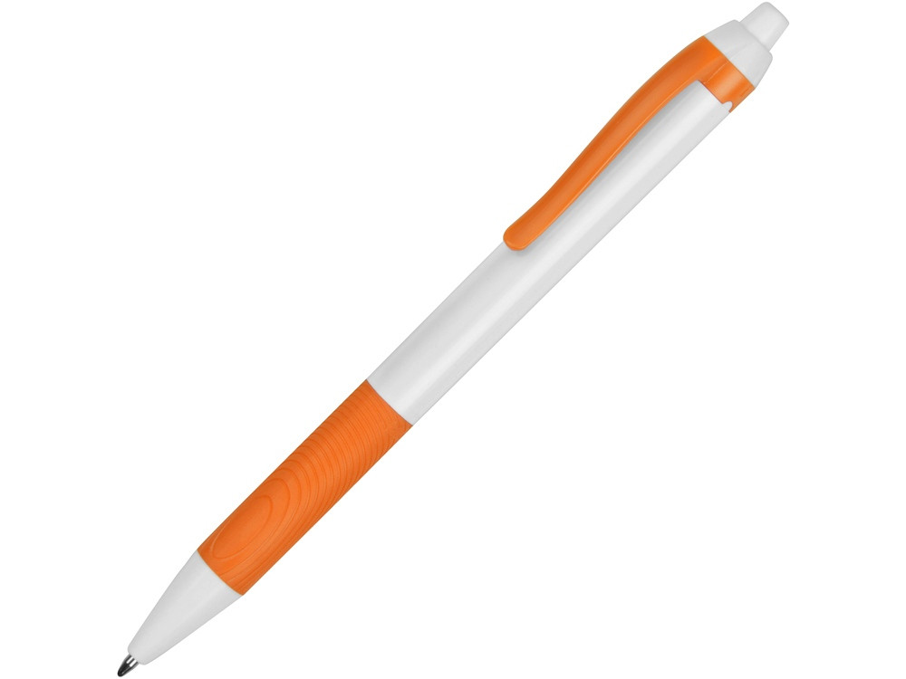 Ручка пластиковая шариковая Centric, белый/оранжевый - фото 1 - id-p89973967