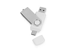 USB3.0/USB Type-C флешка на 16 Гб Квебек C, белый