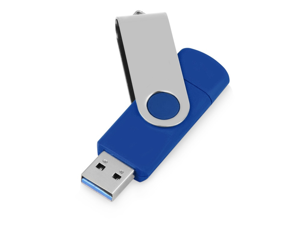 USB3.0/USB Type-C флешка на 16 Гб Квебек C, синий - фото 2 - id-p89974025
