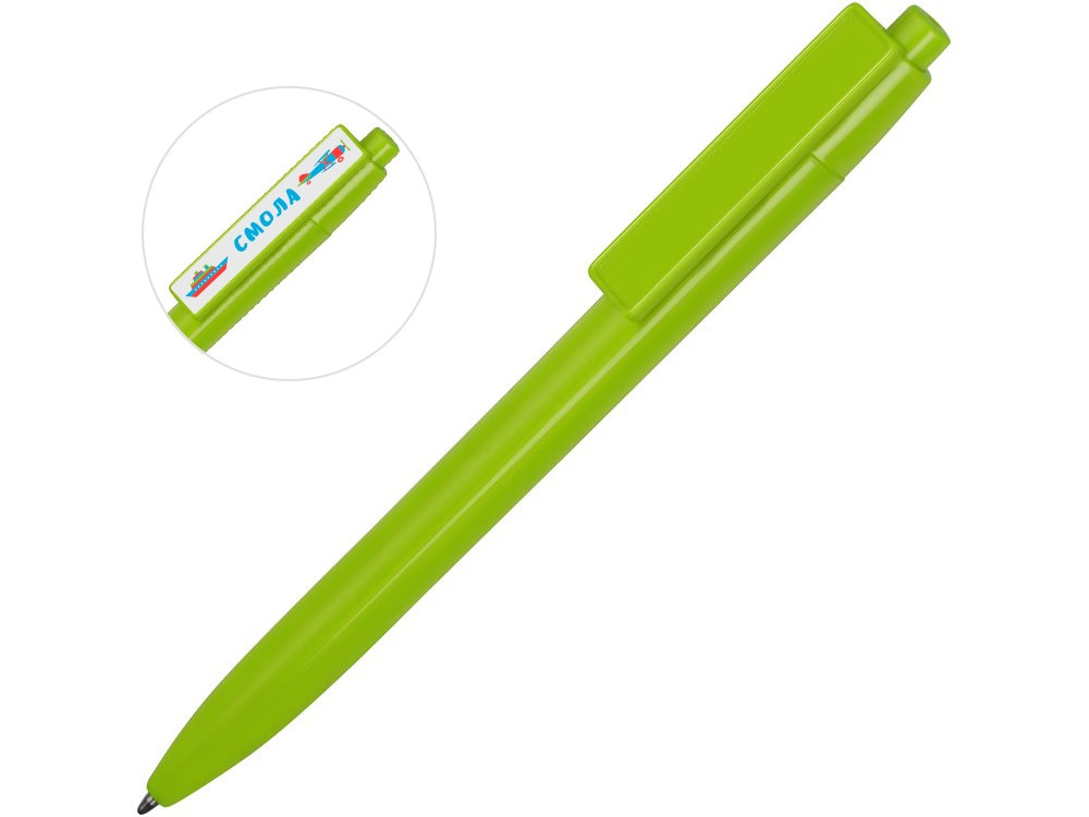 Ручка пластиковая шариковая Mastic под полимерную наклейку, зеленое яблоко - фото 1 - id-p89974030