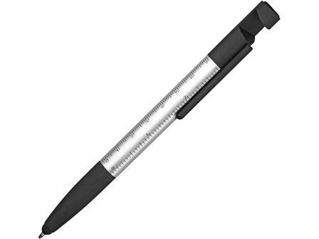 Ручка-стилус металлическая шариковая многофункциональная (6 функций) Multy, серебристый, фото 2