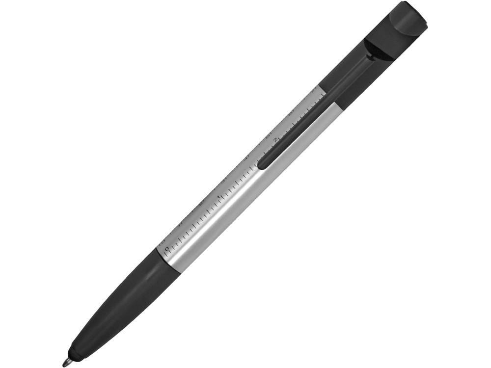 Ручка-стилус металлическая шариковая многофункциональная (6 функций) Multy, серебристый - фото 2 - id-p89974103
