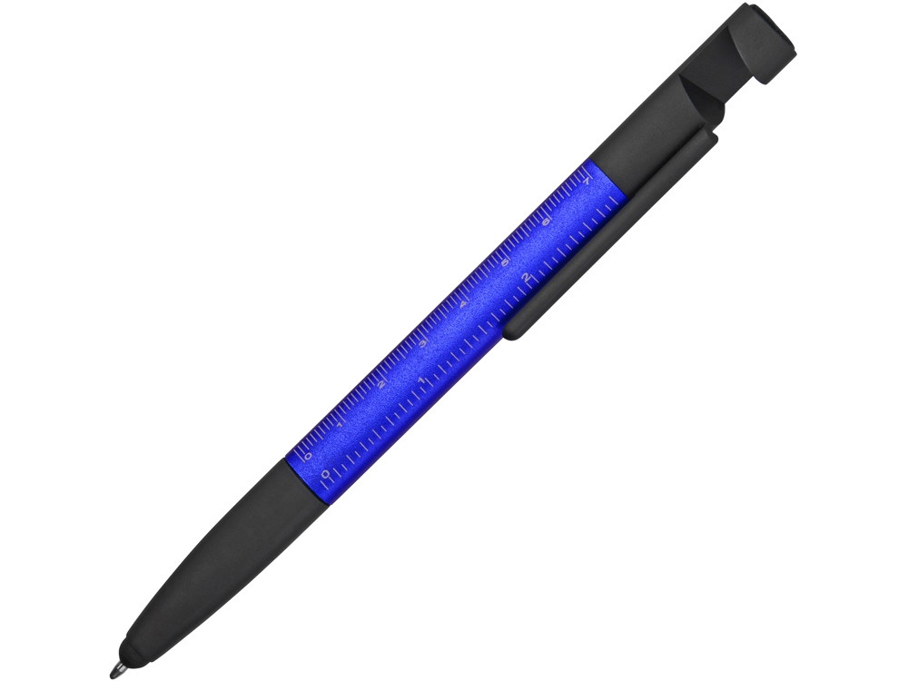 Ручка-стилус металлическая шариковая многофункциональная (6 функций) Multy, синий - фото 1 - id-p89974104