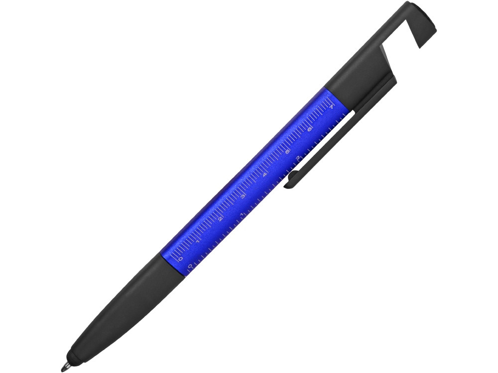 Ручка-стилус металлическая шариковая многофункциональная (6 функций) Multy, синий - фото 3 - id-p89974104
