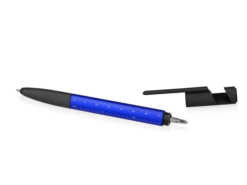 Ручка-стилус металлическая шариковая многофункциональная (6 функций) Multy, синий - фото 6 - id-p89974104