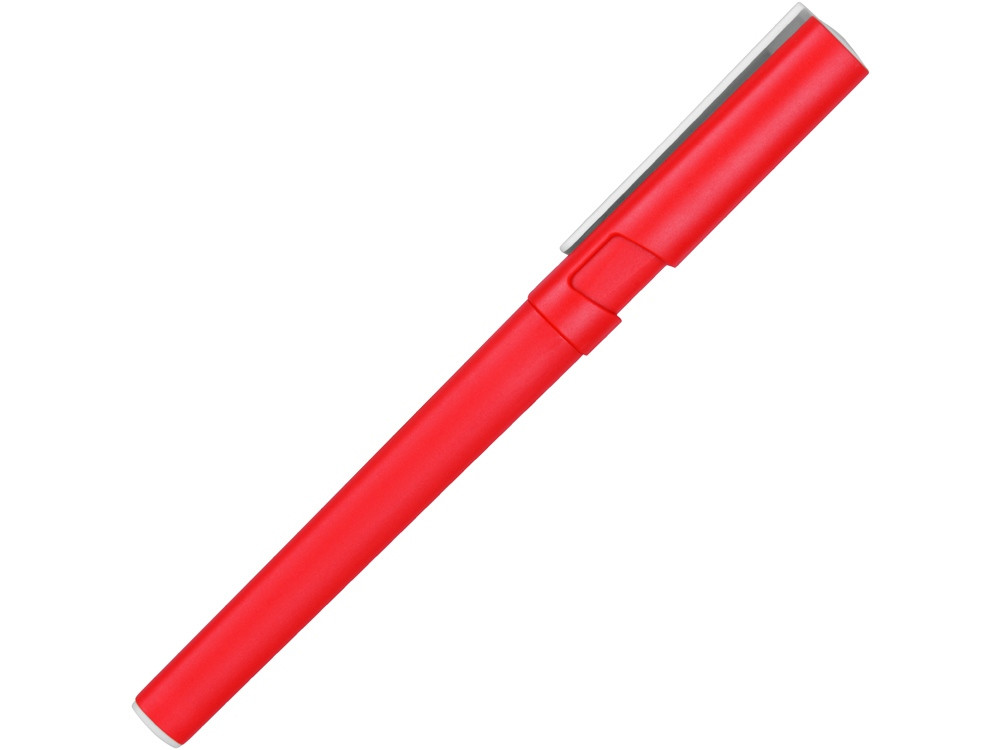 Ручка пластиковая шариковая трехгранная Nook с подставкой для телефона в колпачке, красный/белый - фото 3 - id-p89974233