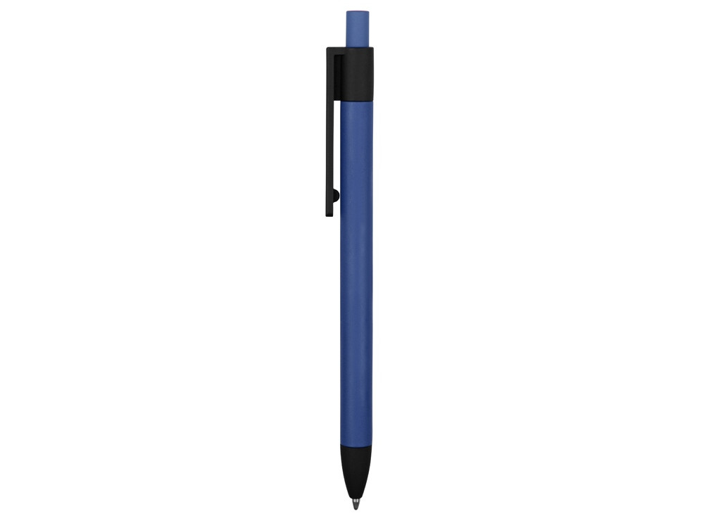 Ручка металлическая soft-touch шариковая Haptic, синий/черный - фото 3 - id-p89974237