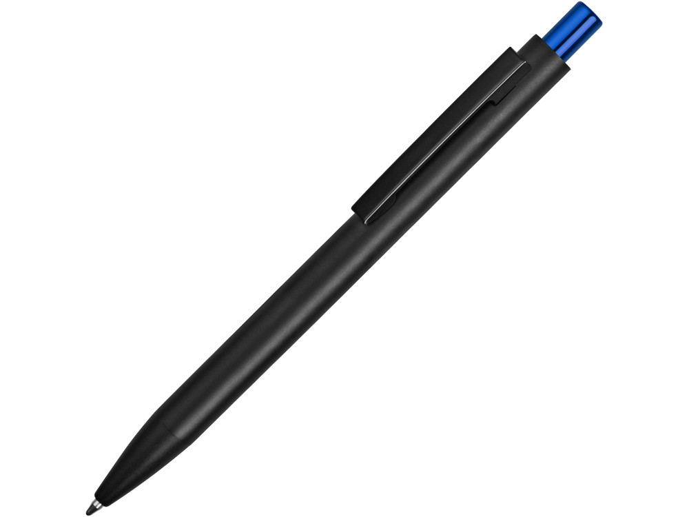 Ручка металлическая шариковая Blaze с цветным зеркальным слоем, черный/синий - фото 1 - id-p89974262
