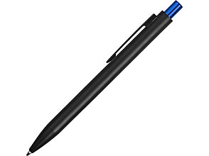 Ручка металлическая шариковая Blaze с цветным зеркальным слоем, черный/синий, фото 2
