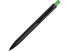 Ручка металлическая шариковая Blaze с цветным зеркальным слоем, черный/зеленое яблоко, фото 2