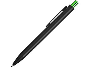 Ручка металлическая шариковая Blaze с цветным зеркальным слоем, черный/зеленое яблоко, фото 2