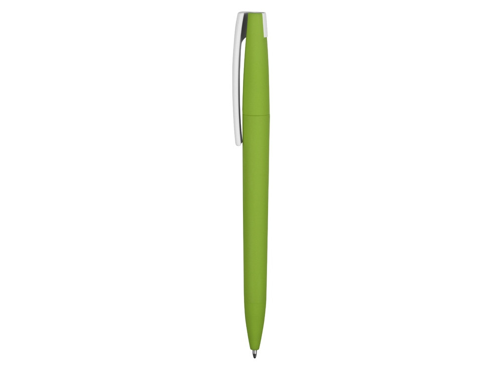 Ручка пластиковая soft-touch шариковая Zorro, зеленое яблоко/белый - фото 3 - id-p89974287