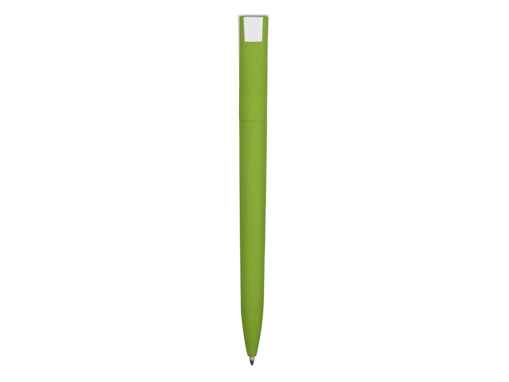 Ручка пластиковая soft-touch шариковая Zorro, зеленое яблоко/белый - фото 4 - id-p89974287