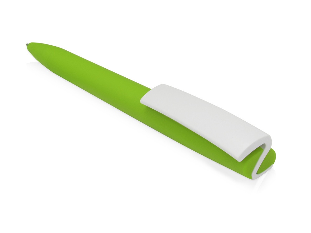 Ручка пластиковая soft-touch шариковая Zorro, зеленое яблоко/белый - фото 5 - id-p89974287