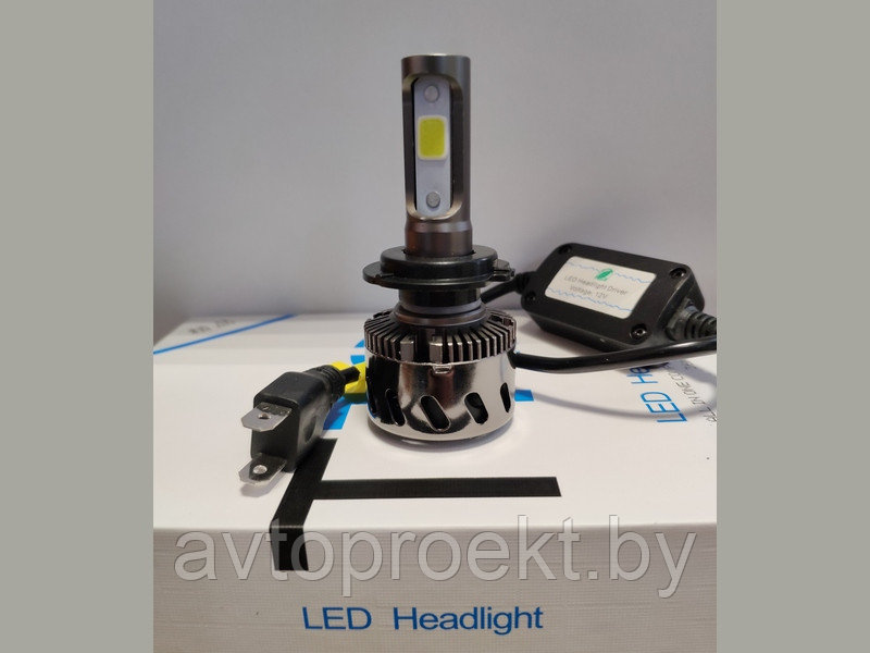Светодиодные лампы в головной свет T-10 на матрице COB mini radiator цоколь H7