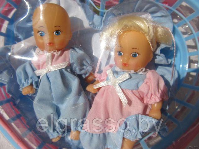 Набор куклы мальчик и девочка "Двойняшки в корзинке", 11см - фото 3 - id-p90001509