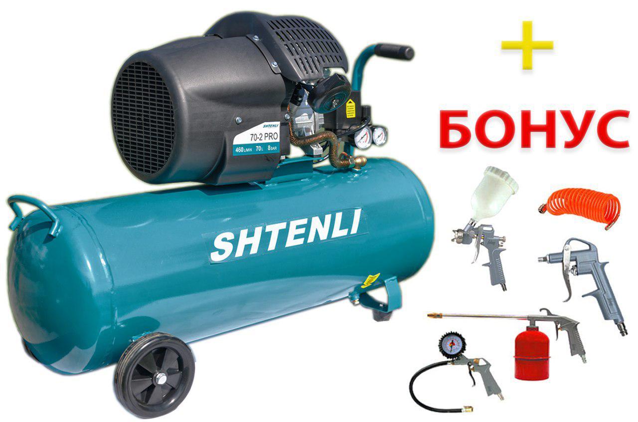 Компрессор Shtenli 70-2 pro (70 л. 2,2 кВт. 2 цилиндра) - фото 1 - id-p72329595