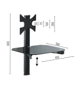 MD 3545 TWIN для 15-42" + DVD черн Кронштейн