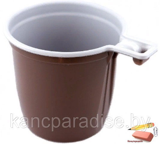 Чашка для горячего, коричнево-белая, 180 мл., 50 штук