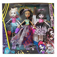 Куклы шарнирные Monster High (набор из 3-х штук с аксессуарами) 1178
