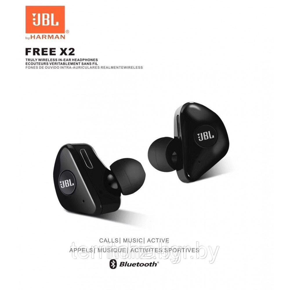 Беспроводная Bluetooth-гарнитура Free X2 черный JBL - фото 1 - id-p90068545