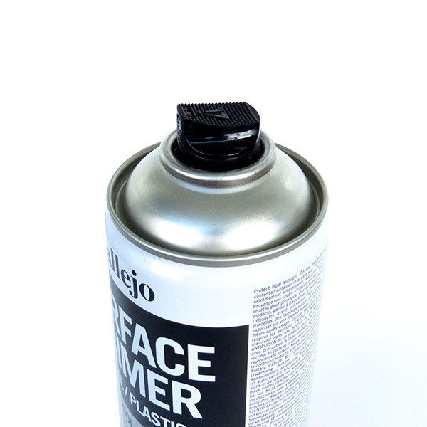 Грунт-краска в аэрозоли Metal-Plastic Black (Черный), 400 мл, Acrylicos Vallejo (Испания) - фото 3 - id-p53899930