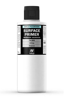 Грунт Surface Primer акриловый полиуретановый, белый (White), 200 мл, Vallejo