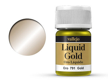 Краска металлическая лаковая Vallejio/Золото, 32мл. (Испания)