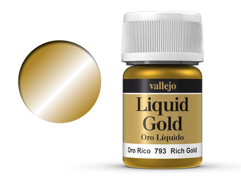 Краска металлическая Liquid Gold Vallejio - ЗОЛОТО ЯРКОЕ, 32мл. (Испания) - фото 1 - id-p50668283