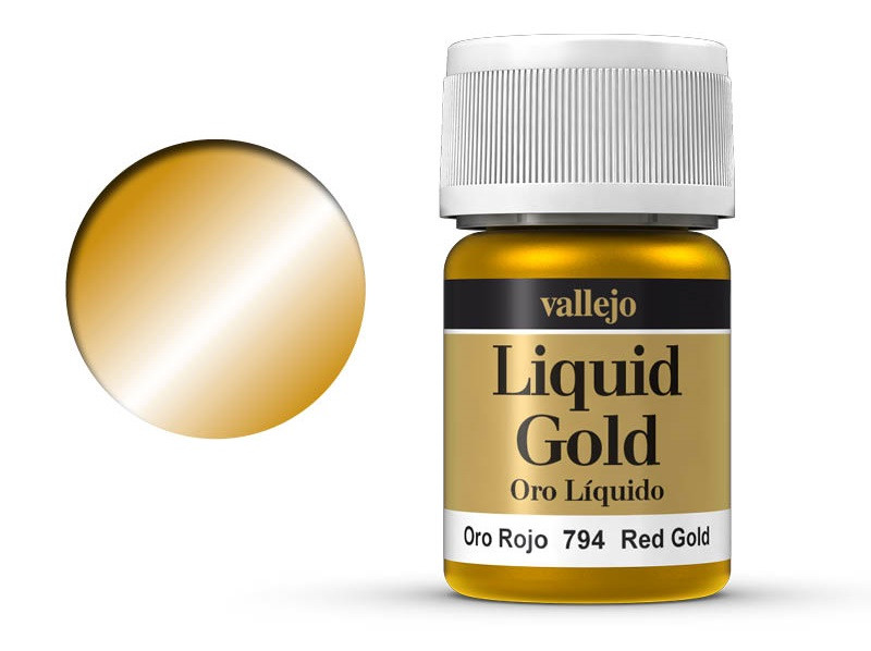 Краска металлическая Liquid Gold Vallejio - ЗОЛОТО КРАСНОЕ, 32мл. (Испания)