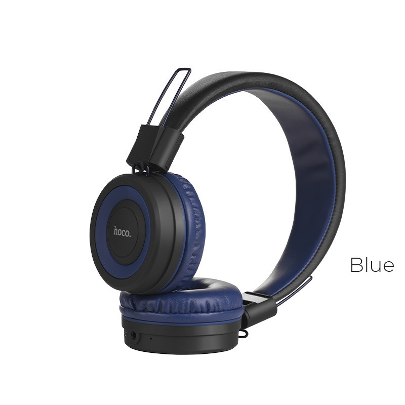 Беспроводные bluetooth наушники Hoco W16 полноразмерные цвет: голубой - фото 1 - id-p40145697