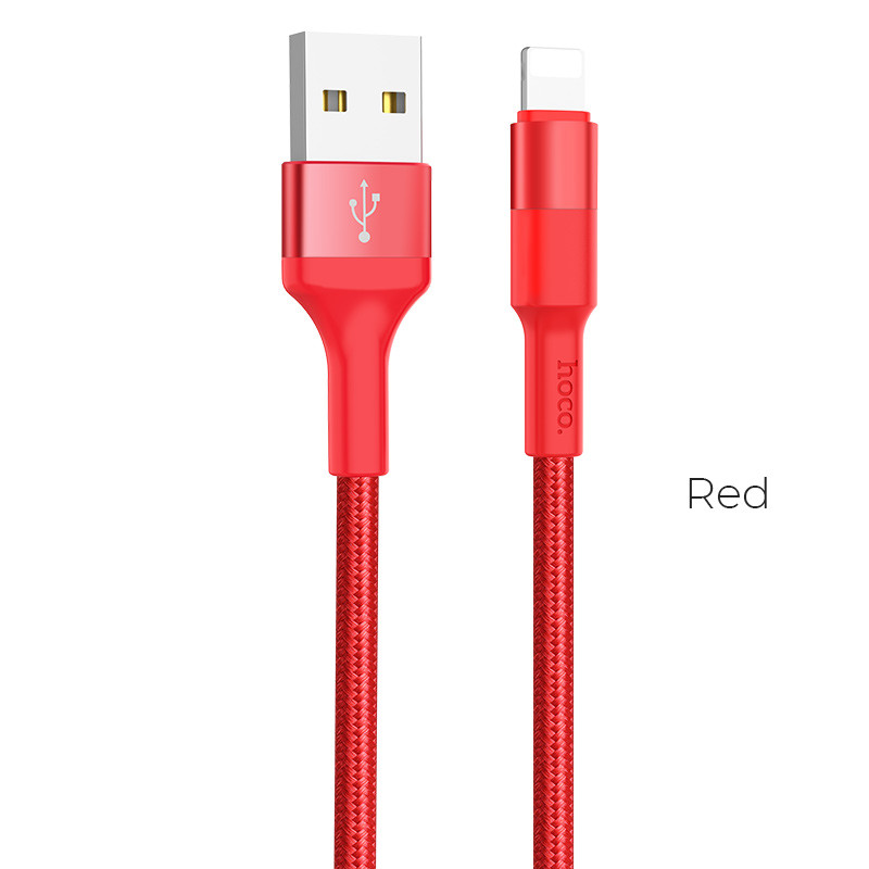 Дата-кабель Hoco X26 Lightning (1.2 м.) цвет: красный