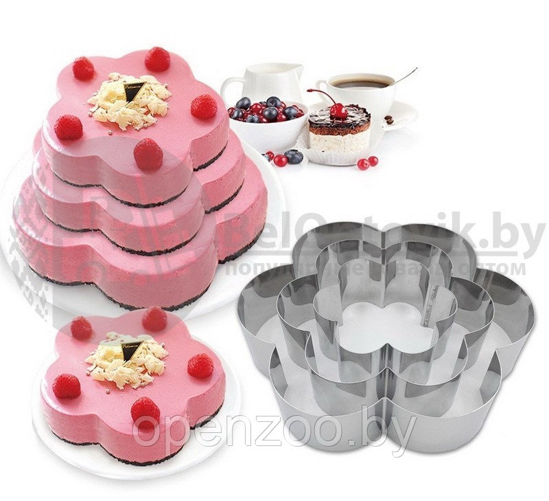 Форма для торта из нержавеющей стали Cake Baking Tool (3 шт) Цветок - фото 9 - id-p90185307