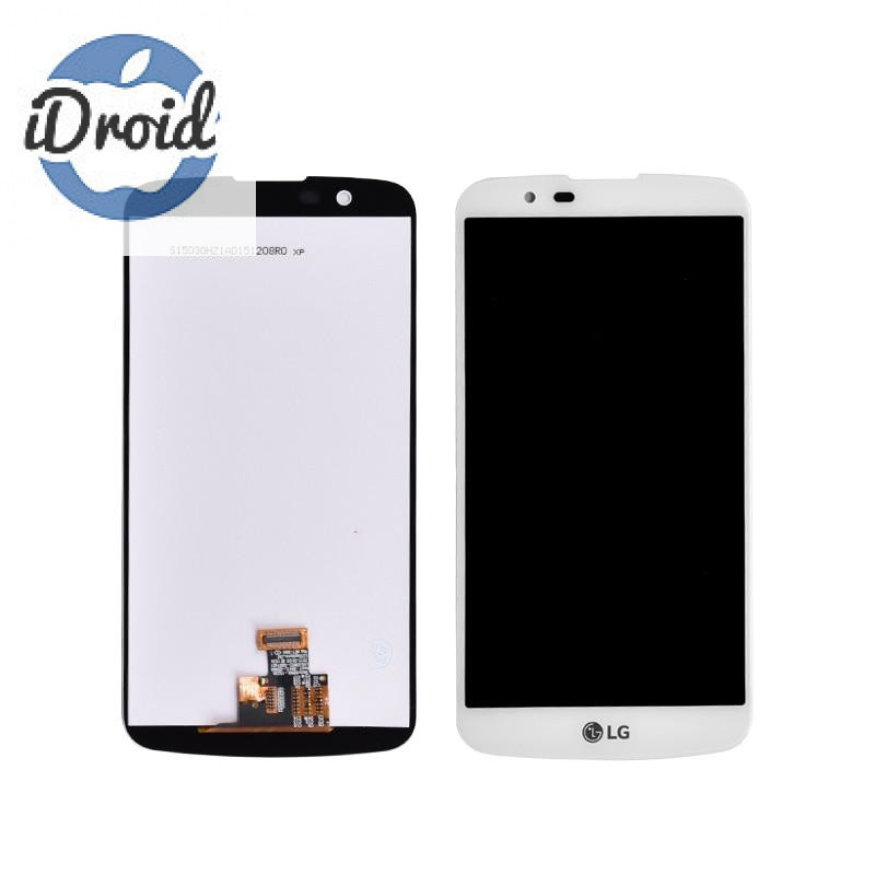 Дисплей (экран) LG K10 LTE Indigo (K430) с тачскрином, белый