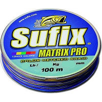 Плетеный шнур Sufix Matrix Pro разноцветный 100 м.